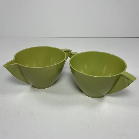 Mallo-Ware Avocado Green Melamine #40 Sugar Bowl (NO LID) & #42 Creamer Vtg MCM - Picture 1 of 5